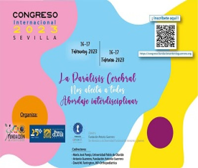 Cartel del I Congreso Internacional de Parálisis Cerebral Sevilla 2023
