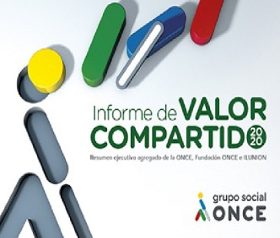 Banner de la presentación del Informe de Valor Compartido del Grupo Social ONCE 2020 y el nuevo Oncelio