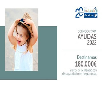 Cartel de la Convocatoria de Ayudas 2022 de la Fundación Solidaridad Carrefour