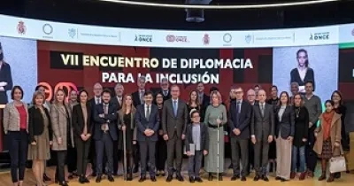 Embajadores, cónsules y consejeros de embajadas que participaron en la sede ‘Por Talento Digital’, de Fundación ONCE, en el VII Encuentro Diplomacia para la Inclusión organizado por el Grupo Social ONCE y la Academia de la Diplomacia (Fuente: ONCE)