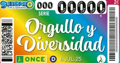 Cupón de la ONCE del próximo domingo 6 de julio con la bandera multicolor del orgullo lgtbi+