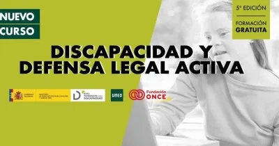 Cartel del curso, sale una mujer con síndrome de down en blanco y negro, y los textos están en negro sobre un fondo verde