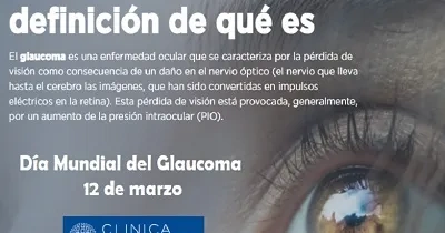 Banner del Día Mundial del Glaucoma, de la Clínica Baviera, donde explican brevemente en qué consiste esta enfermedad (Fuente: Clínica Baviera)