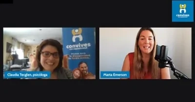 Momento de la presentación del módulo ‘Discapacidad y empleo de calidad: la combinación para un futuro digno’, con Claudia Tecglen y Marta Emerson