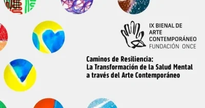cartel del IX Bienal de Arte Contemporáneo de Fundación ONCE. "Caminos de Resilencia: La transformación de la salud mentla a través del arte contemporáneo"