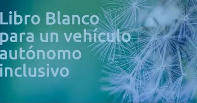 cartel del libro blanco para un vehículo autónomo inclusivo
