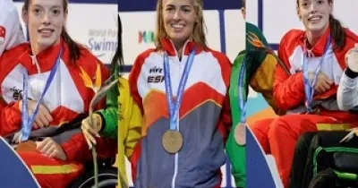 Marta Fernández y Michelle Alonso con sus medallas (Fuente: Comité Paralímpico Español)