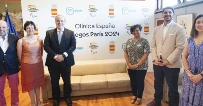 los representantes del COE y CPE junto a los de Prim Physio en la sede de Consejo Superior de Deportes