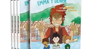 Varios ejemplares del libro "EMMA Y ÓLIVER contra Madmind, el manipulador de emociones", de la colección CASITA VERDE