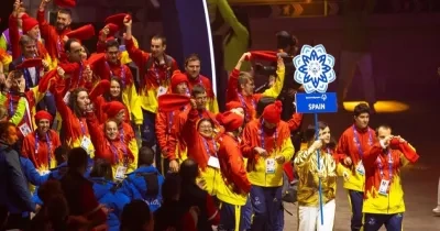 La delegación española durante la ceremonia de apertura