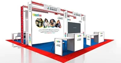 Stand de inserta empleo, recreación con inteligencia artificial