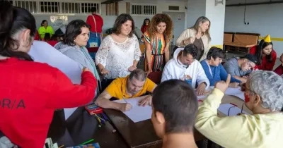Begoña Abeijón en su visita a la Residencia de Tiempo Libre de Panxón