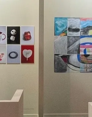 Cuadros inclusivos de la bienal en el stand