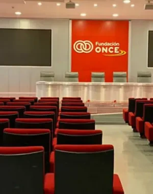Salón de actos de la Fundación ONCE donde se va a realizar el evento