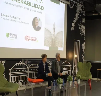 El presidente de Plena Inclusión Madrid, Tomás A. Sancho, intervino en la jornada Foto de PIM