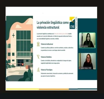 Imagen del Webinario “La privación lingüística como forma de violencia en la infancia sorda” CNSE