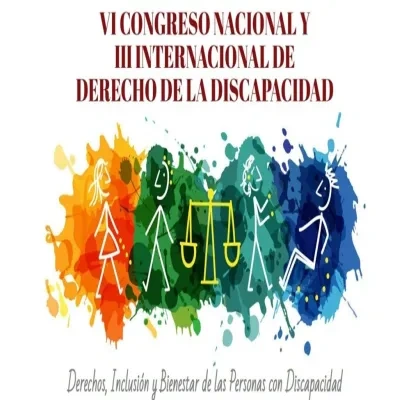 cartel del congreso con un dibujo de siluetas de niños con discapacidad y el nombre del congreso
