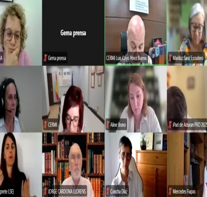 Imagen de una videoconferencia donde salen12 personas en una llamada virtual