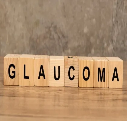 dibujo de un juego de palabras con la palabra "glaucoma"
