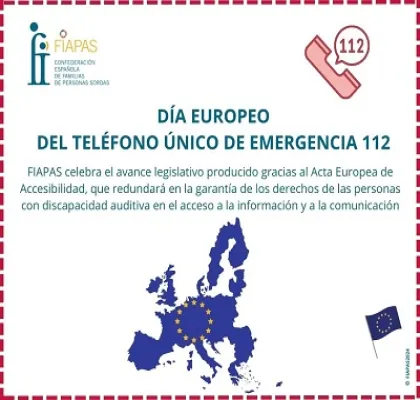 Banner del Día Europeo del Teléfono Único de Emergencia 112 (Fuente: FIAPAS)