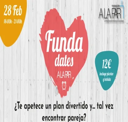 Cartel del evento con un fondo gris. la fecha arriba a la izquierda sobre fondo amarillo, el logo de la fundación arriba a la derecha, debajo el precio y en el centro un corazon con el nombre del evento seguido de una frase motivacional