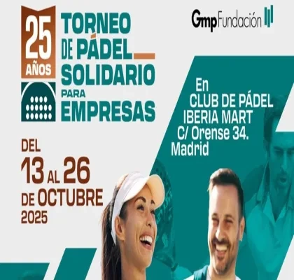Foto del cartel en la parte superior del Torneo de Pádel Solidario