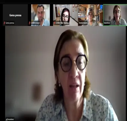Reunión telemática de varias personas del cermi