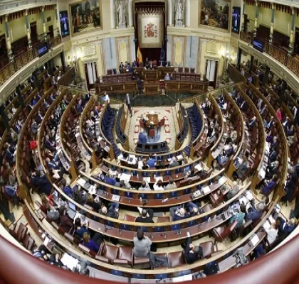 El Hemiciclo del Congreso de los Diputados durante una sesión (Fuente: Congreso de los Diputados)