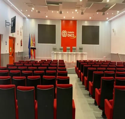 Salón de actos de la Fundación ONCE donde se va a realizar el evento