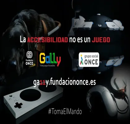 titulo "la accesibilidad no es un juego" mas logos de Gally y ONCE