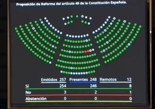 Votación de la reforma del artículo 49 de la Constitución | Foto de Plena inclusión