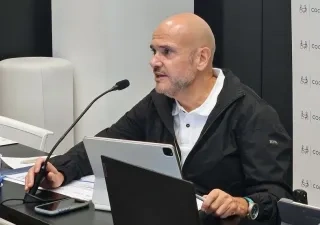 El presidente de Cocemfe, Anxo Queiruga, en un acto reciente