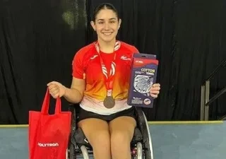 La medallista Maya Alcaide | Foto de Federación Española de Bádminton