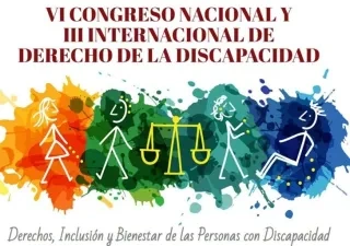 cartel del congreso con un dibujo de siluetas de niños con discapacidad y el nombre del congreso
