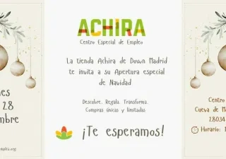 cartel de la invitación a la tienda achira