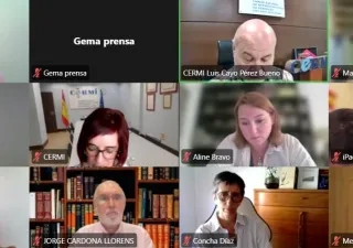 Imagen de una videoconferencia donde salen12 personas en una llamada virtual