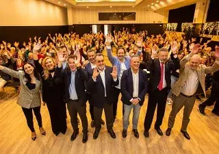 Miguel Carballeda en la jornada de convivencia de Sevilla, dentro del programa 'Navidades en Familia', con personas ciegas o con discapacidad visual grave que viven solas (Fuente: Pepo Herrera)