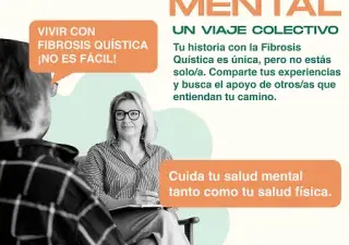 Cartel "La salud mental: un viaje colectivo para la fibrosis quística"