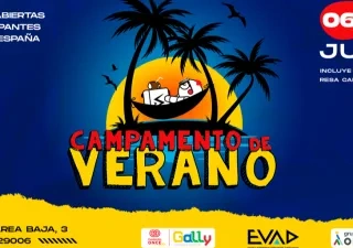 Cartel promocional del campamento accesible de videojuegos ‘Ga11y’ de Fundación ONCE. Aparecen jóvenes jugando con mandos y ordenadores, junto al logotipo de Ga11y y la información del evento que tendrá lugar en Málaga del 6 al 10 de julio.