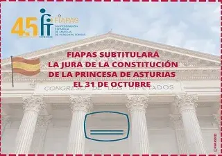 Banner de FIAPAS que subtitulará la jura de la Constitución de la princesa de Asturias