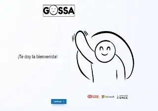Captura de pantalla de la App del proyecto GOSSA, liderado por Fundación ONCE y con la colaboración tecnológica de Microsoft