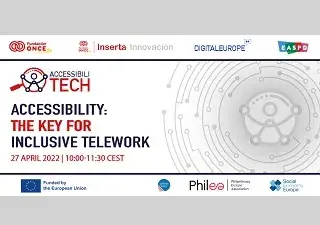 Banner del webinar ‘Accesibilidad: la clave para el teletrabajo inclusivo’ de Fundación ONCE