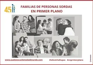 Banner de la campaña de FIAPAS "Familias de personas sordas en primer plano"