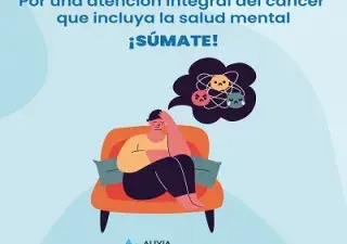 Banner sobre la campaña de recogida de firmas para un tratamiento integral del cáncer de la Fundación Alivia