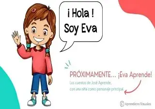 Banner informativo sobre la colección de cuentos de Eva Aprende para niñas con TEA de Fundación Orange