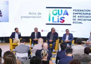 Momento de la presentación de Igualis con las intervención de José Luis Martínez Donoso (Fuente: Jorge Villa/Servimedia)