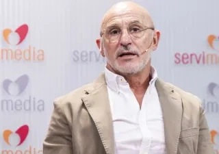 Luis De La Fuente durante su comparecencia en Servimedia