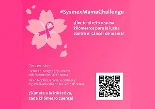 Banner de la iniciativa solidaria #SysmexMamaChallenge para luchar contra el cáncer de mama de Sysmex