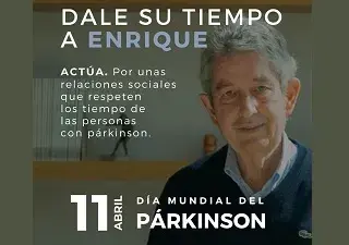 Cartel de la campaña ‘Dame mi tiempo’ por el Día Mundial del Párkinson (Fuente: Federación Española de Párkinson)