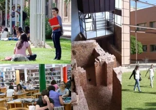 imagenes del campus de la UCLM, salen los jardines exteriores, la biblioteca y algunos pasillos